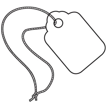 Bsc Preferred 1 3/4 x 2-7/8'' White Merchandise Tags - Pre-Strung, 1000PK BUY00015760